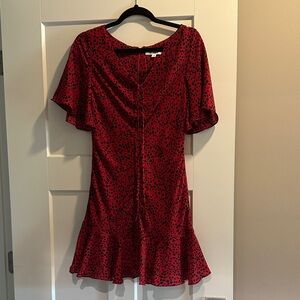 BB Dakota Scarlet Dress with Black Dots